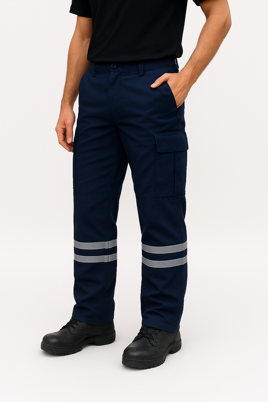 Pantalón tipo cargo con reflejante