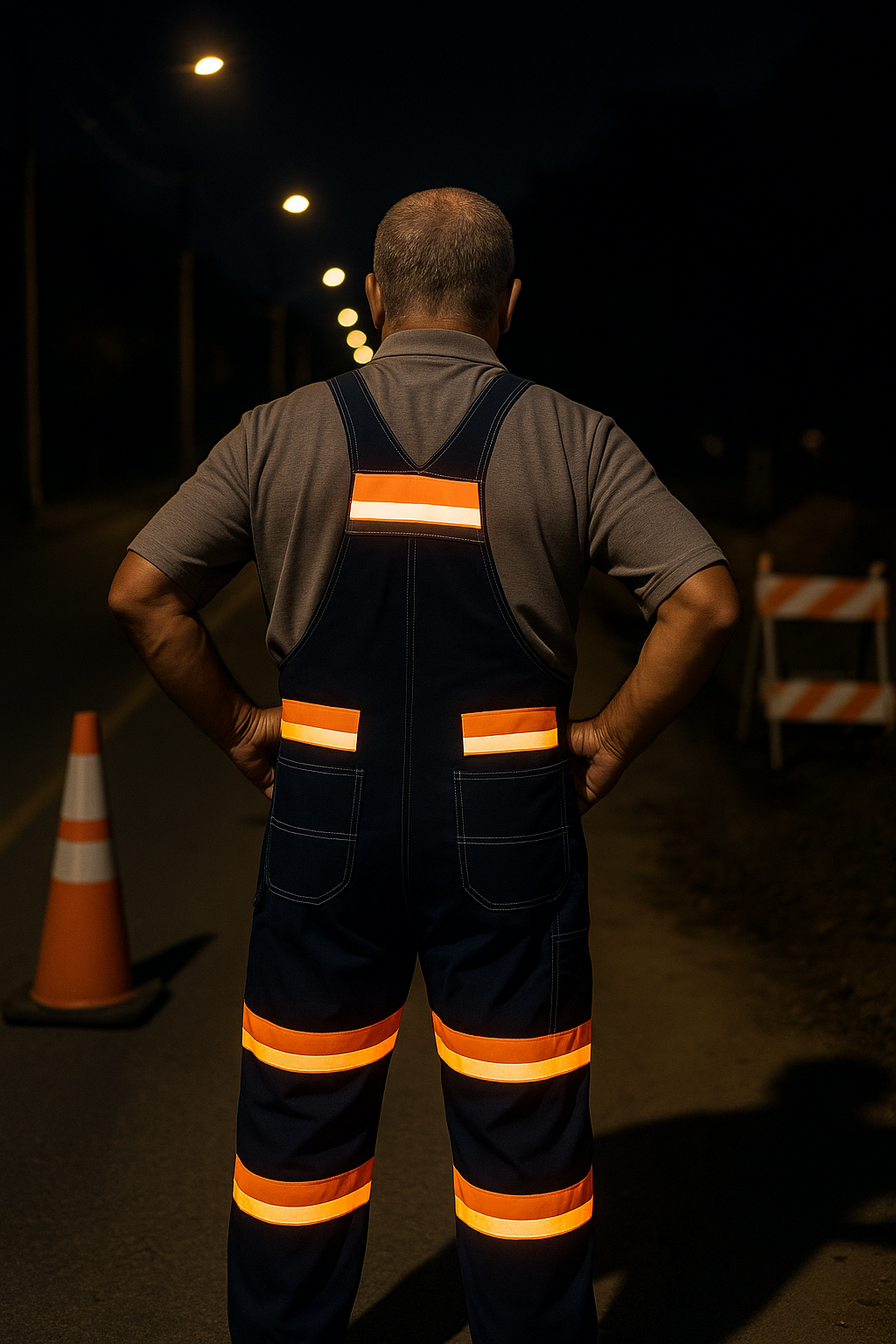 Overol menonita con reflejante